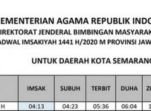 Jadwal Imsakiyah Puasa Ramadhan 1441 H 2020 M Semarang